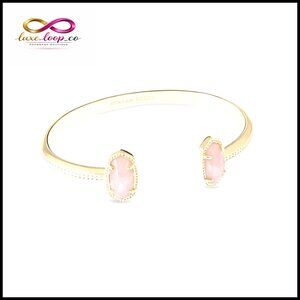 Adjustable Gold-Plated Brass Cuff Bracelet with Custom Stone